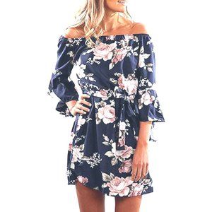 Ruffles Floral Tunic Casual Party Shift Shortfh
